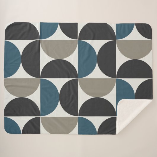 Mittelalterliche Moderne Blaugraue Gunmetall Sherpadecke (Vorderseite (Horizontal))