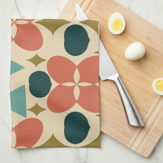 Mittelalterliche moderne Blume Diamantgelb Geschirrtuch (Viertel Falte)