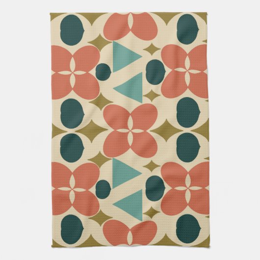 Mittelalterliche moderne Blume Diamantgelb Geschirrtuch (Vertikal)