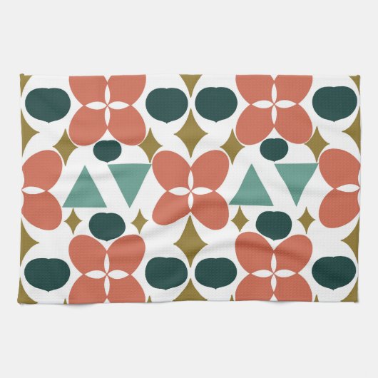 Mittelalterliche moderne Blume Diamantmuster Geschirrtuch (Horizontal)