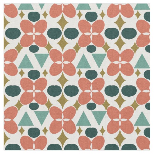 Mittelalterliche moderne Blume Diamantmuster Stoff (Nahaufnahme)