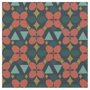 Mittelalterliche moderne Blume Diamond Blue Patter Stoff