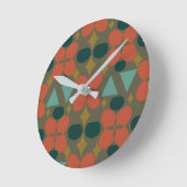 Mittelalterliche moderne Blume Diamond Green Runde Wanduhr (Winkel)