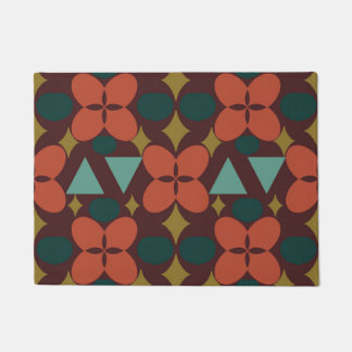 Mittelalterliche moderne Blume Diamond Rot Fußmatte