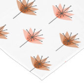 Mittelalterliche Moderne Blume Orange Kurzer Tischläufer (Ecke)