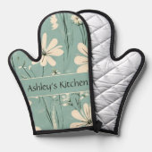 Mittelalterliche Moderne Blumendärme Individuelle Ofenhandschuh (Vorderseite/Rückseite)