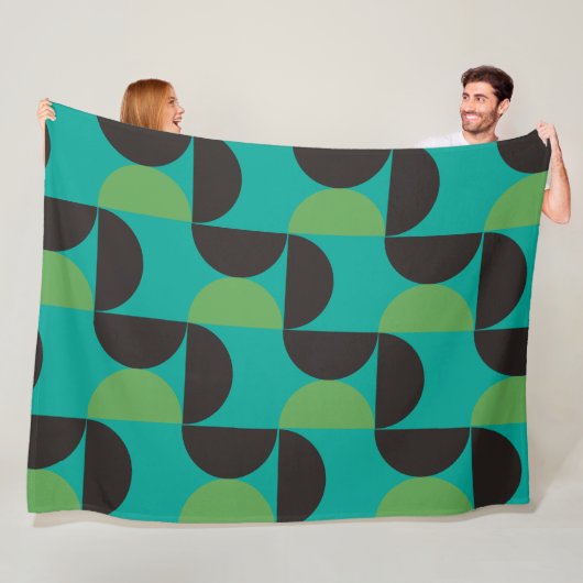 Mittelalterliche Moderne Braun Grün und Türkis Fleecedecke (Beispiel)