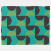 Mittelalterliche Moderne Braun Grün und Türkis Fleecedecke (Vorderseite (Horizontal))