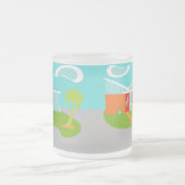 Mittelalterliche Moderne Cartoon Haus Mattierte Gl Mattglastasse (Mittel)