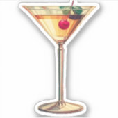Mittelalterliche Moderne Cherry Martini Aufkleber (Vorderseite)