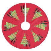 Mittelalterliche moderne Coole Katzenweihnachtsbau Polyester Weihnachtsbaumdecke (Vorderseite)