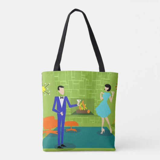 Mittelalterliche moderne Couple Tote Bag Tasche (Rückseite)