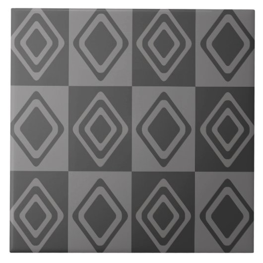 Mittelalterliche moderne Diamanten grau Fliese (Vorderseite)