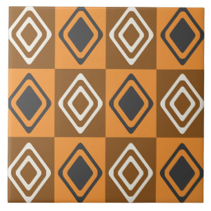 Mittelalterliche moderne Diamanten Orange Brown Fliese