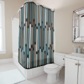 Mittelalterliche moderne dünne Streifen Türkis Bra Duschvorhang (Beispiel)