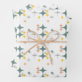 Mittelalterliche, moderne Eames Atomische Sternexp Geschenkpapier Set (Beispiel)