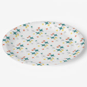 Mittelalterliche, moderne Eames Atomturquoise Diam Pappteller (Schrägansicht)