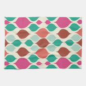 Mittelalterliche moderne, farbenfrohe Geometrie Geschirrtuch (Horizontal)