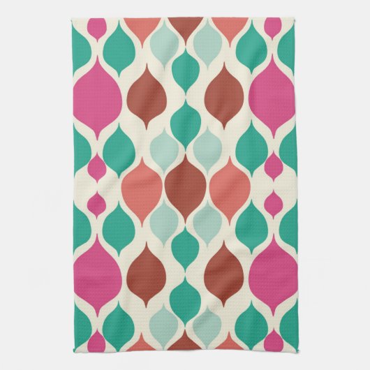 Mittelalterliche moderne, farbenfrohe Geometrie Geschirrtuch (Vertikal)