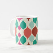 Mittelalterliche moderne, farbenfrohe Geometrie Kaffeetasse (Vorderseite Links)