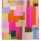 Mittelalterliche moderne, farbenfrohe geometrische duschvorhang (Vorderseite)