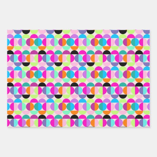 Mittelalterliche moderne farbenfrohe Zirkel Geomet Geschenkpapier Set (Vorderseite 2)