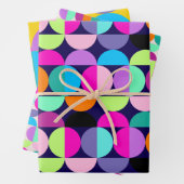 Mittelalterliche moderne farbenfrohe Zirkel Geomet Geschenkpapier Set (Beispiel)