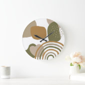 Mittelalterliche moderne Formen Boho Rainbow MCM Große Wanduhr (Zuhause)