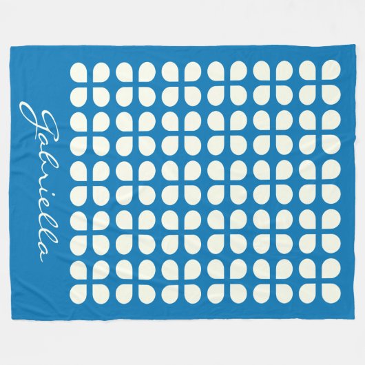 Mittelalterliche moderne Formen in blau Personalis Fleecedecke (Vorderseite (Horizontal))