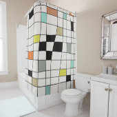 Mittelalterliche, moderne, gedeckte Fliesen Duschvorhang (Beispiel)