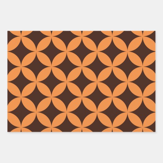 Mittelalterliche moderne geometische Kreise Orange Geschenkpapier Set (Vorderseite 3)