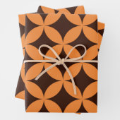 Mittelalterliche moderne geometische Kreise Orange Geschenkpapier Set (Beispiel)
