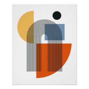 Mittelalterliche moderne geometrische abstrakte Wa Poster