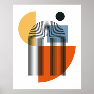 Mittelalterliche moderne geometrische abstrakte Wa Poster