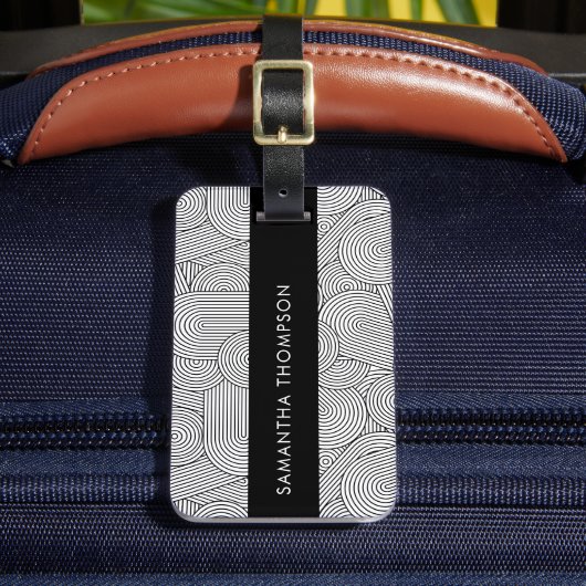 Mittelalterliche moderne geometrische Arche Schwar Gepäckanhänger (Vorderseite Insitu 2)