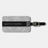 Mittelalterliche moderne geometrische Arche Schwar Gepäckanhänger (Vorderseite horizontal)