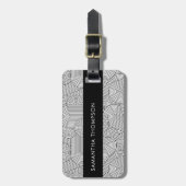 Mittelalterliche moderne geometrische Arche Schwar Gepäckanhänger (Vorderseite vertikal)