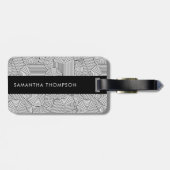 Mittelalterliche moderne geometrische Arche Schwar Gepäckanhänger (Rückseite horizontal)