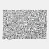 Mittelalterliche moderne geometrische Arche Schwar Geschirrtuch (Horizontal)