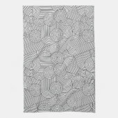 Mittelalterliche moderne geometrische Arche Schwar Geschirrtuch (Vertikal)