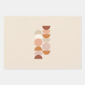 Mittelalterliche moderne geometrische Beige Geschenkpapier Set (Vorderseite)