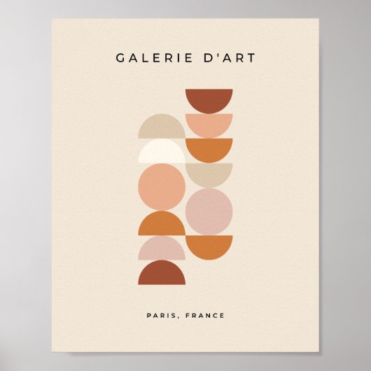 Mittelalterliche moderne geometrische Beige Poster (Vorne)