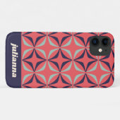 Mittelalterliche moderne geometrische blaue Rot Pe Case-Mate iPhone Hülle (Rückseite (Horizontal))