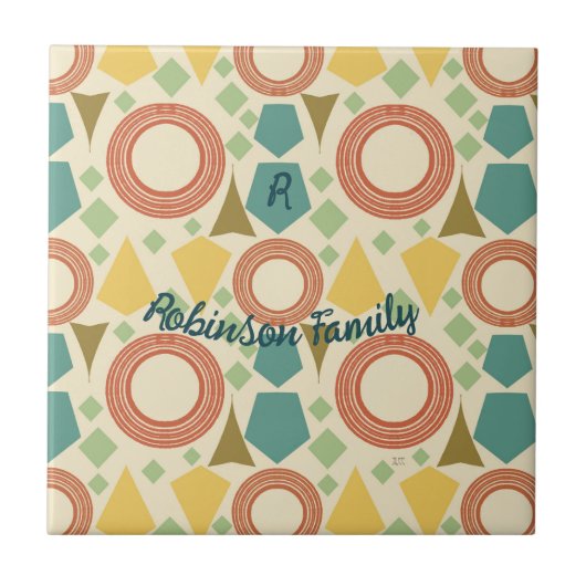 Mittelalterliche moderne geometrische Farbgebung P Fliese (Vorderseite)