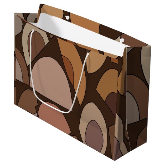 Mittelalterliche moderne geometrische Formen Große Geschenktüte (Vorderseite Schrägansicht)