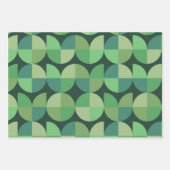 Mittelalterliche moderne geometrische Formen Grün Geschenkpapier Set (Vorderseite 3)