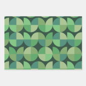 Mittelalterliche moderne geometrische Formen Grün Geschenkpapier Set (Vorderseite 2)