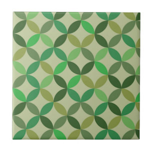 Mittelalterliche moderne geometrische grüne Kreism Fliese