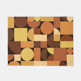 Mittelalterliche moderne geometrische Orange Fußmatte