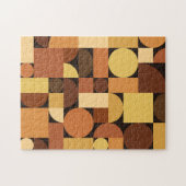 Mittelalterliche moderne geometrische Orange Puzzle (Horizontal)